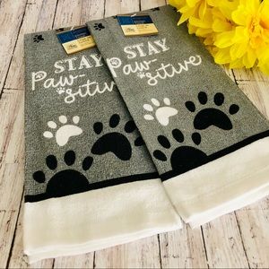Set of 2 “Stay Pawsitive” Kitchen Dish Towels